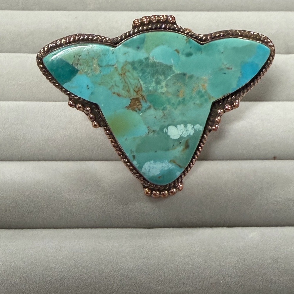 Mojave Turquoise & Copper Western Cow Ring